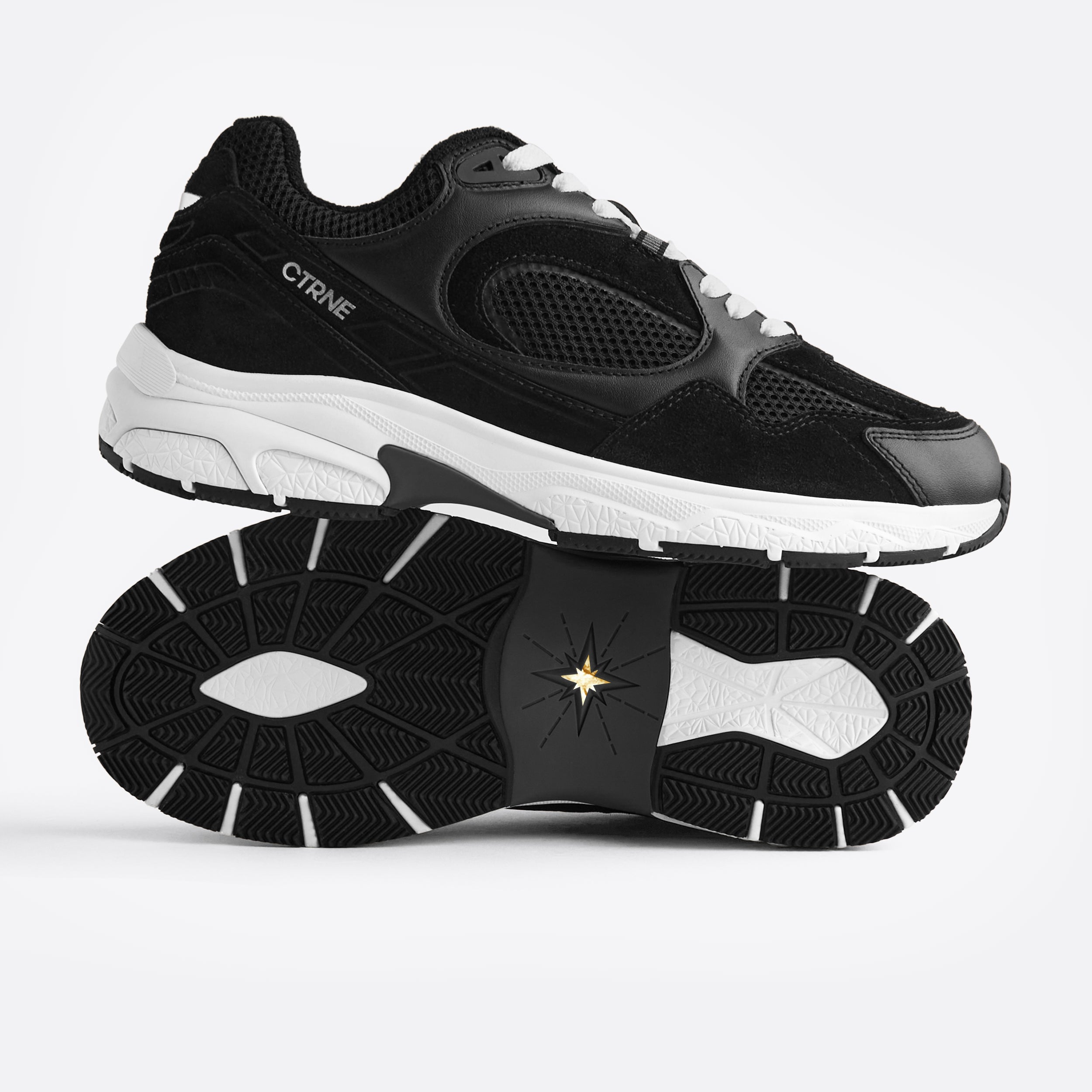 The Abundance Sneaker Black/White/Suede Ladies