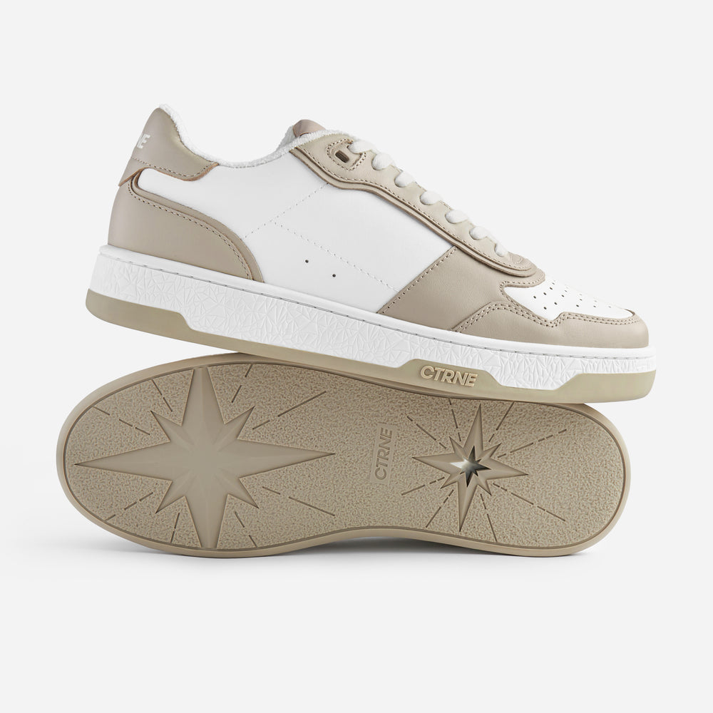 Orgonite Manifest Sneaker in White/Beige/Leather Ladies