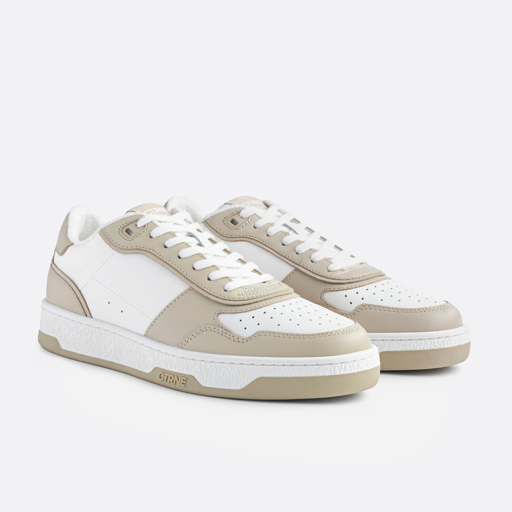 Orgonite Manifest Sneaker in White/Beige/Leather Ladies