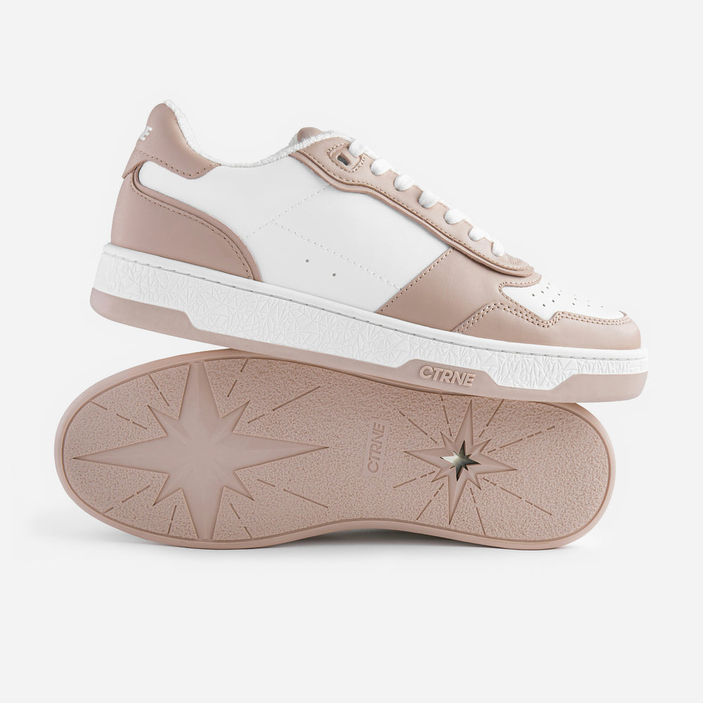 Orgonite Manifest Sneaker in White/Pink/Leather Ladies