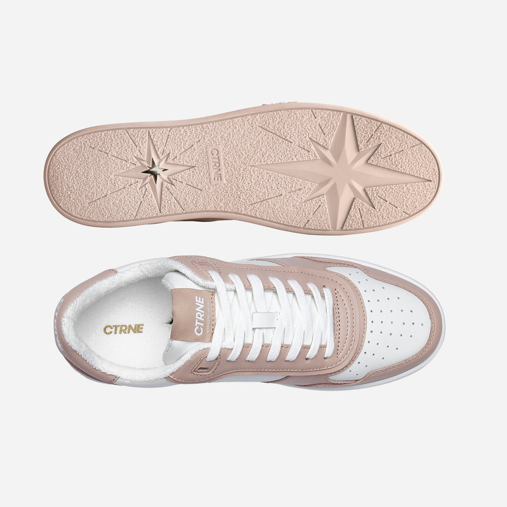 Orgonite Manifest Sneaker in White/Pink/Leather Ladies