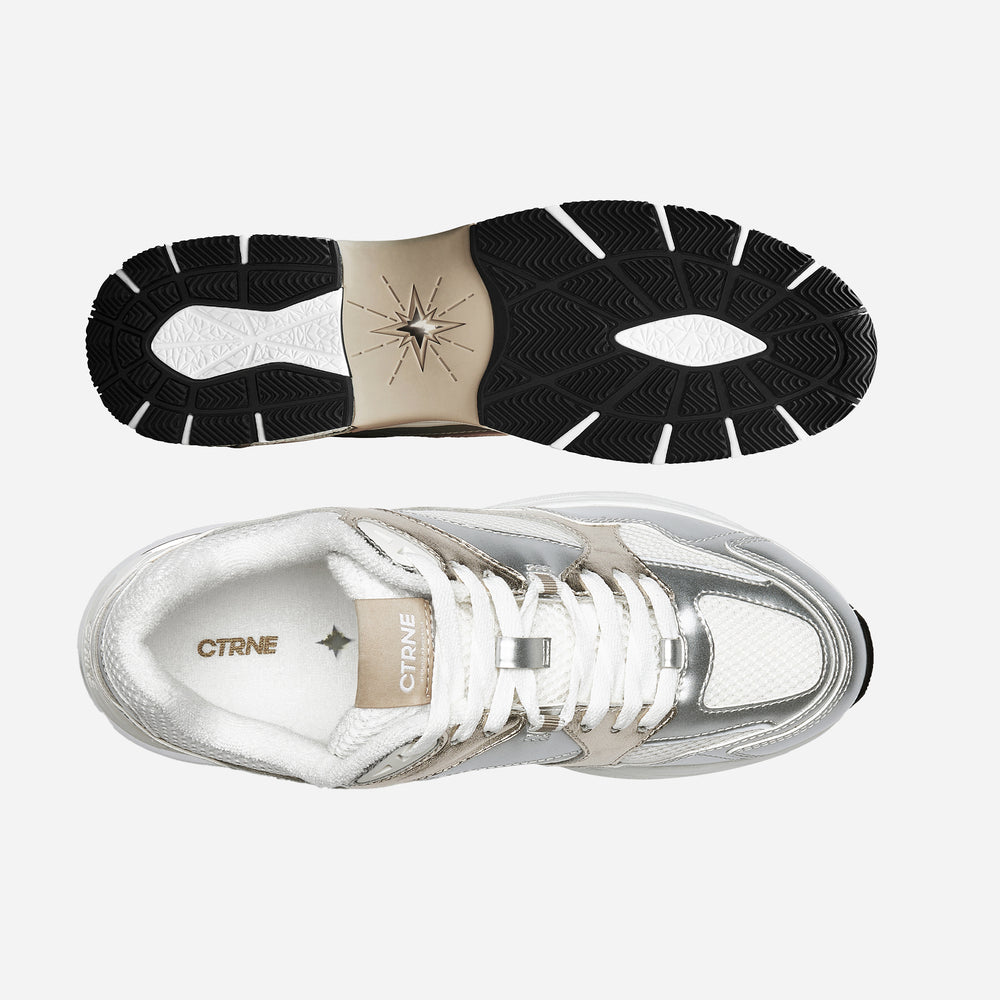 The Abundance Sneaker Gold/Silver/Leather Ladies