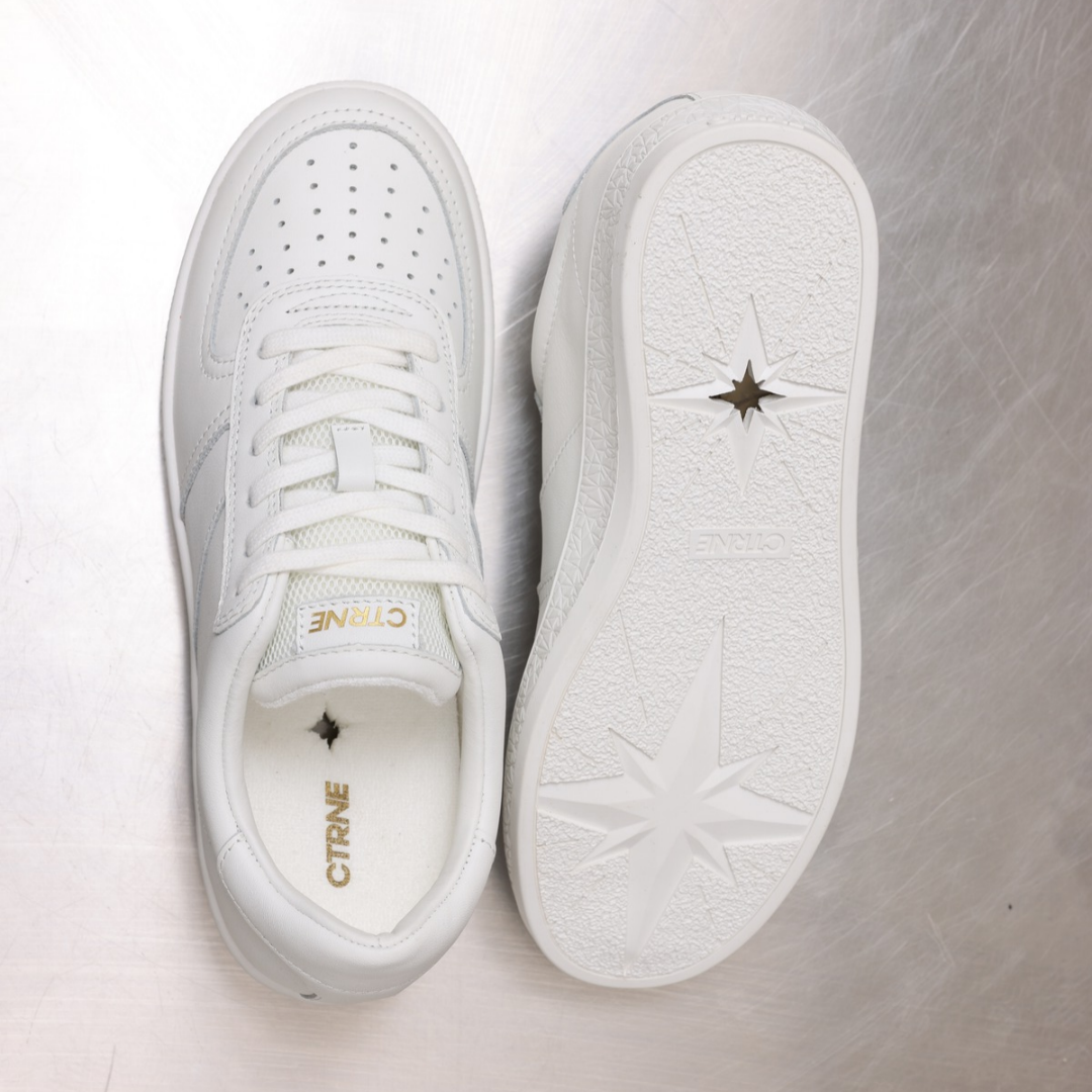 Geode Manifest Sneaker in Weiß/Leder