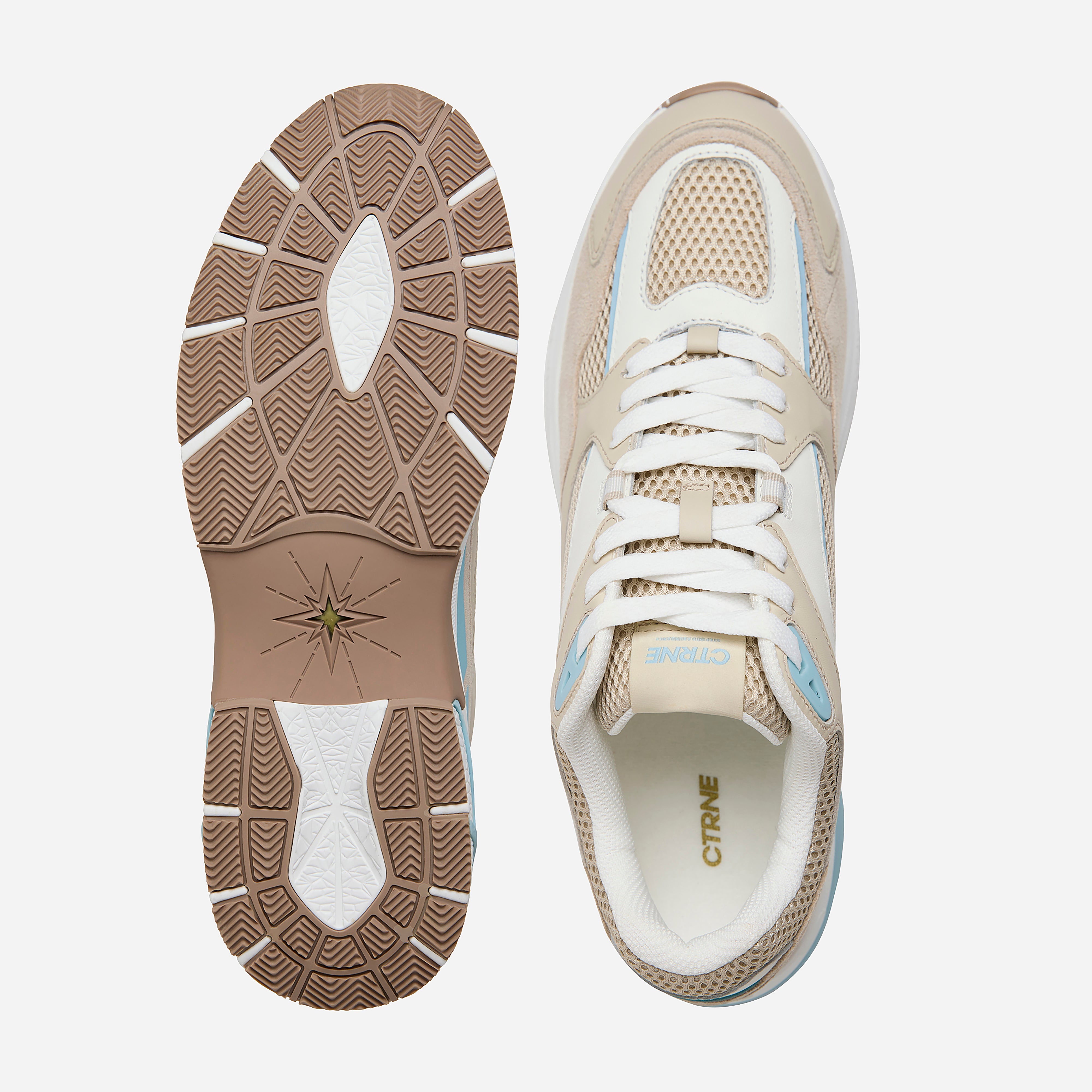 The Abundance Sneaker Oatmilk/Sterling Blue/Leather