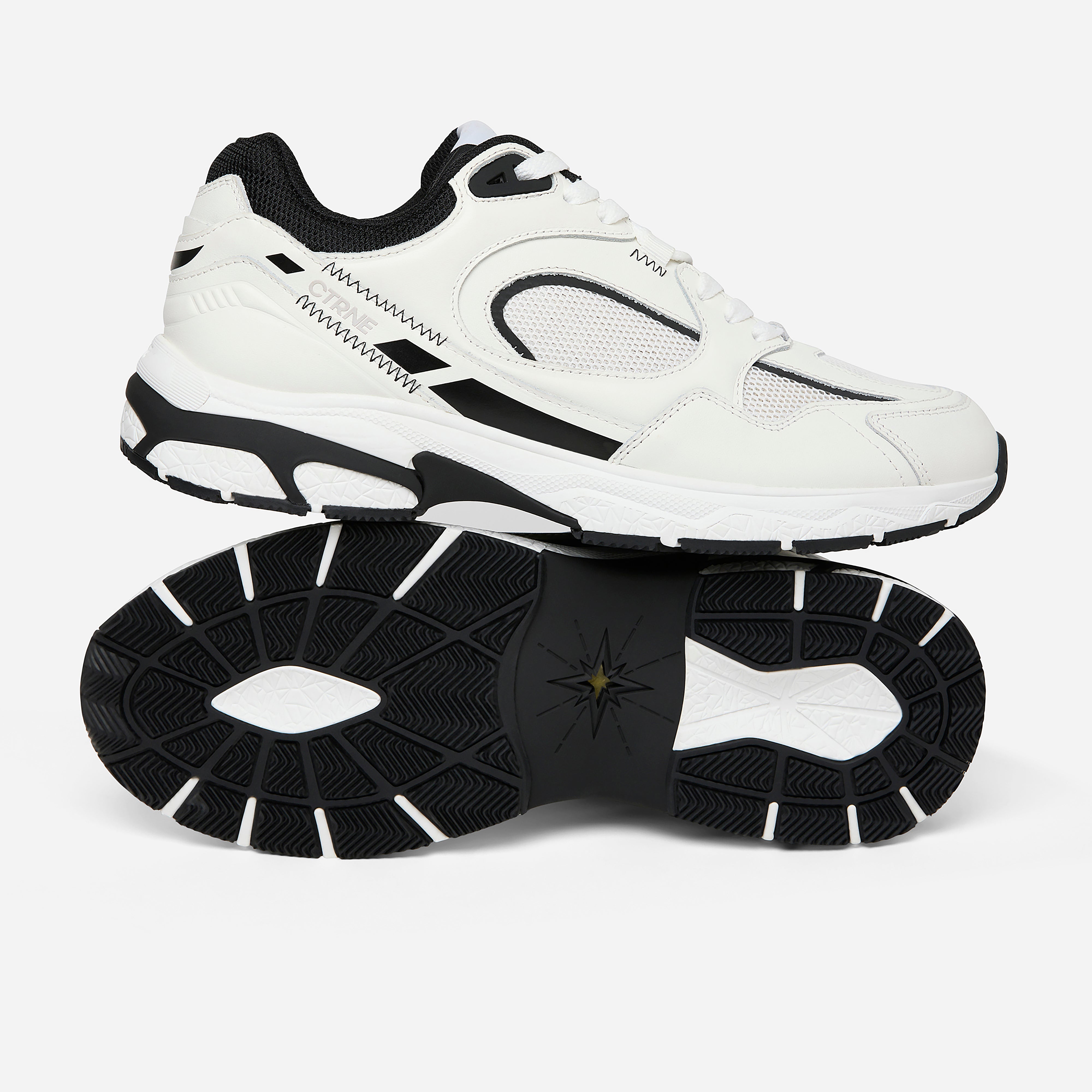 The Abundance Sneaker White/Jet Black/Leather