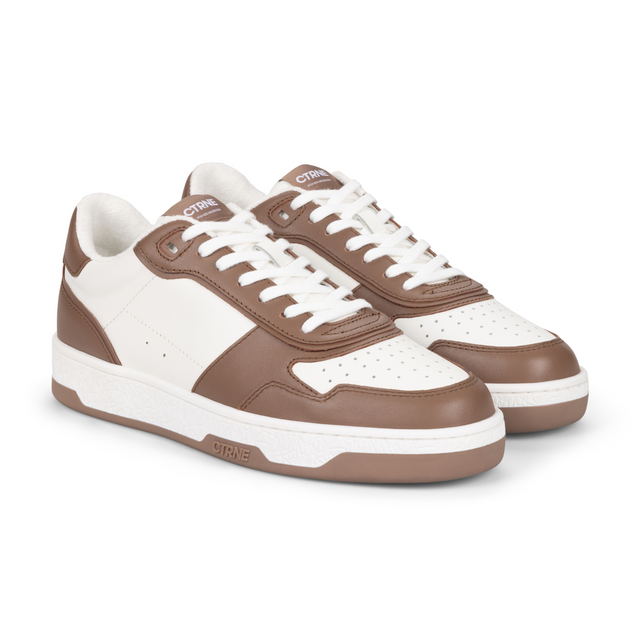 Orgonite Manifest Sneaker in White/Brown/Leather Ladies