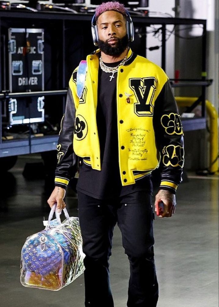 Odell Beckham Jnr wearing Citrine crystal brooch