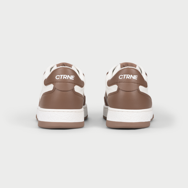 Orgonite Manifest Sneaker in White/Brown/Leather Ladies