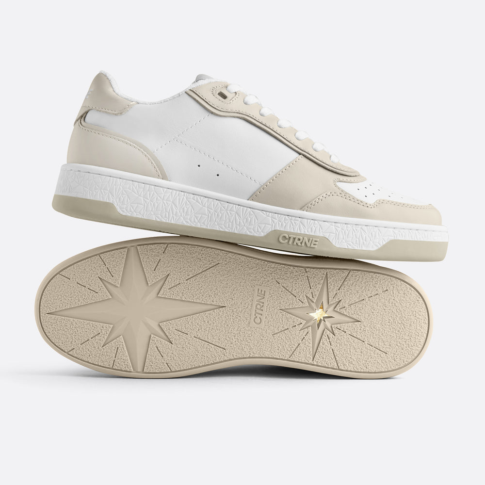Orgonite Manifest Sneaker in White/Beige/Leather Ladies