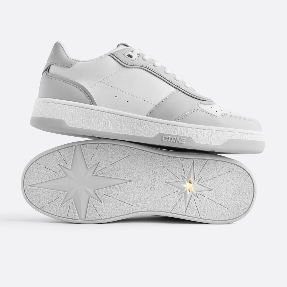 Orgonite Manifest Sneaker in White/Grey/Leather Ladies
