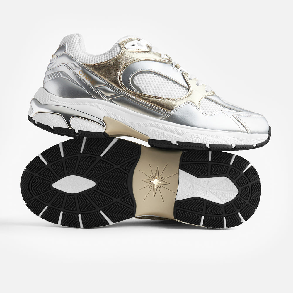 The Abundance Sneaker Gold/Silver/Leather Ladies