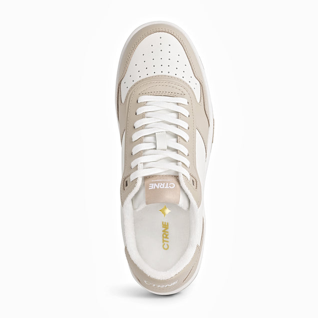 Orgonite Manifest Sneaker in White/Beige/Leather