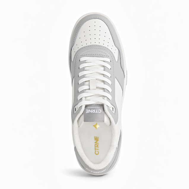 Orgonite Manifest Sneaker in White/Grey/Leather Ladies
