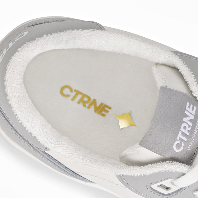 Orgonite Manifest Sneaker in White/Grey/Leather Ladies