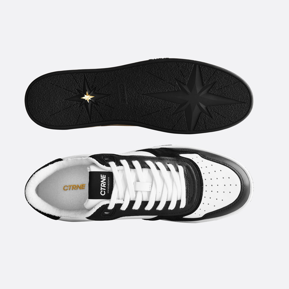 Orgonite Manifest Sneaker in Black/White Leather