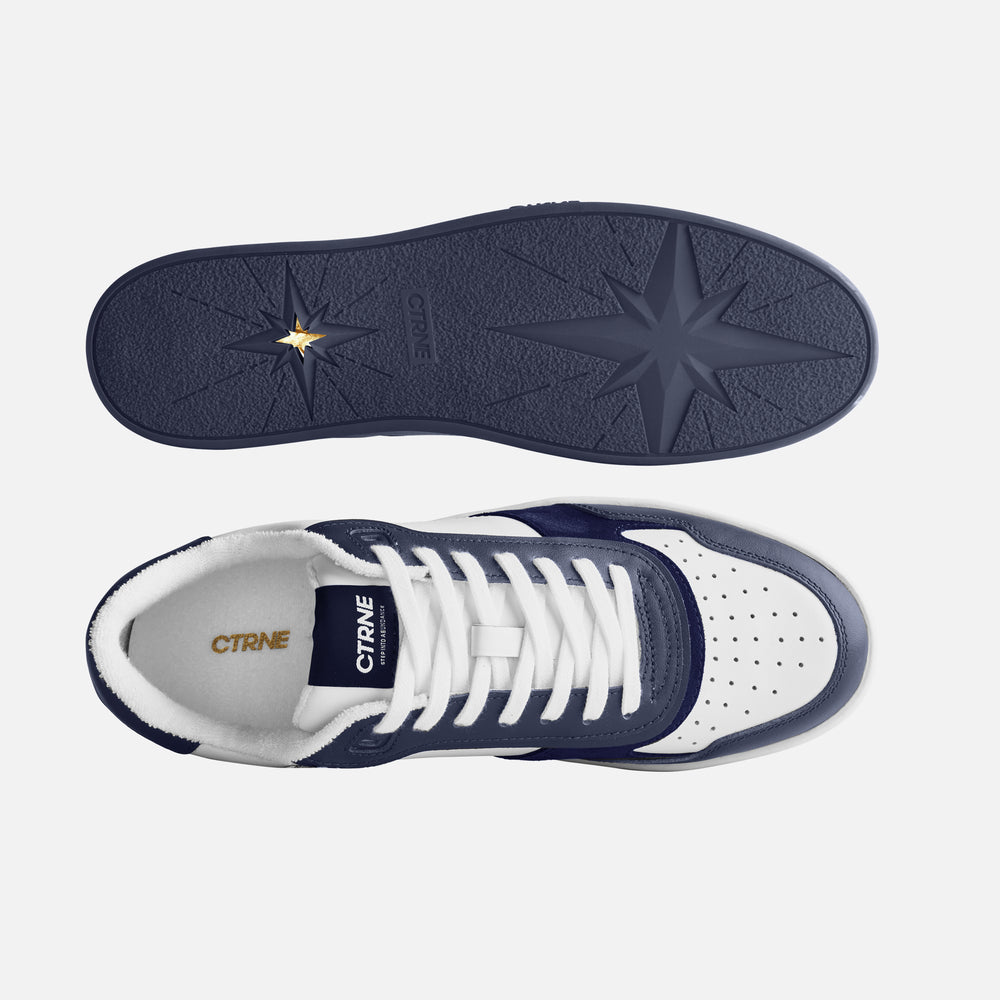 Orgonite Manifest Sneaker in Dark Blue/White Leather Ladies