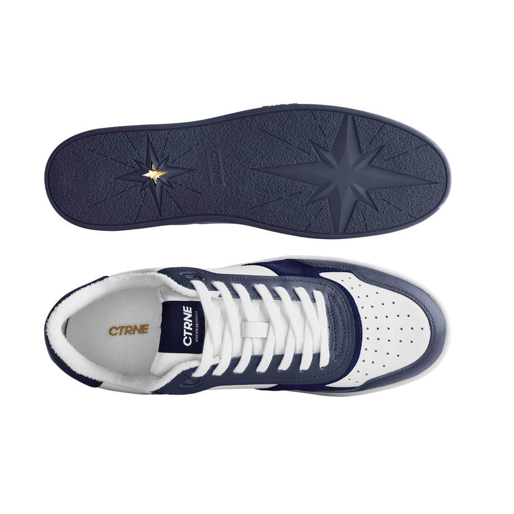 Orgonite Manifest Sneaker in Dark Blue/White Leather