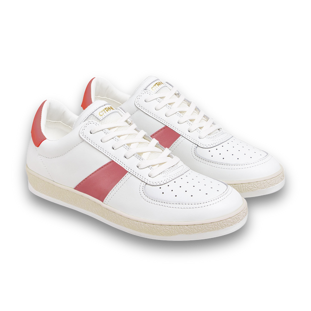 Geode Manifest Sneaker in White/Red/Leather Ladies