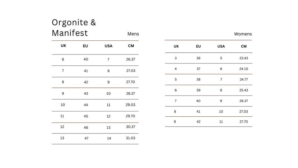 Size guide 2