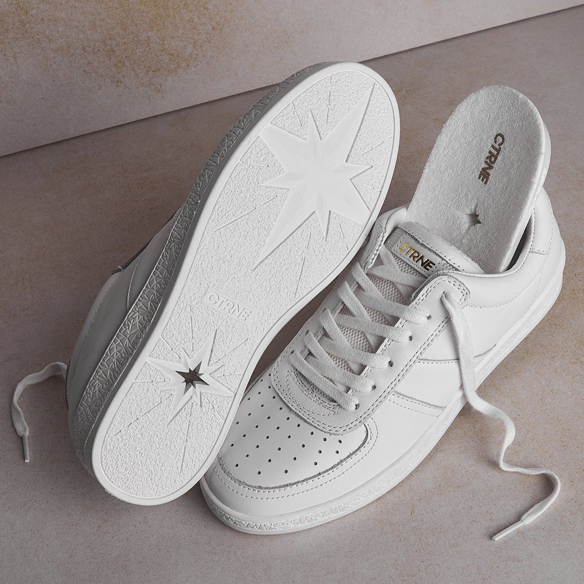 Geode Manifest Sneaker in White/Leather Ladies