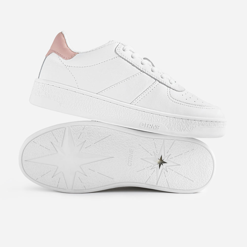 The Manifest Sneaker in White/Pink/Leather Ladies