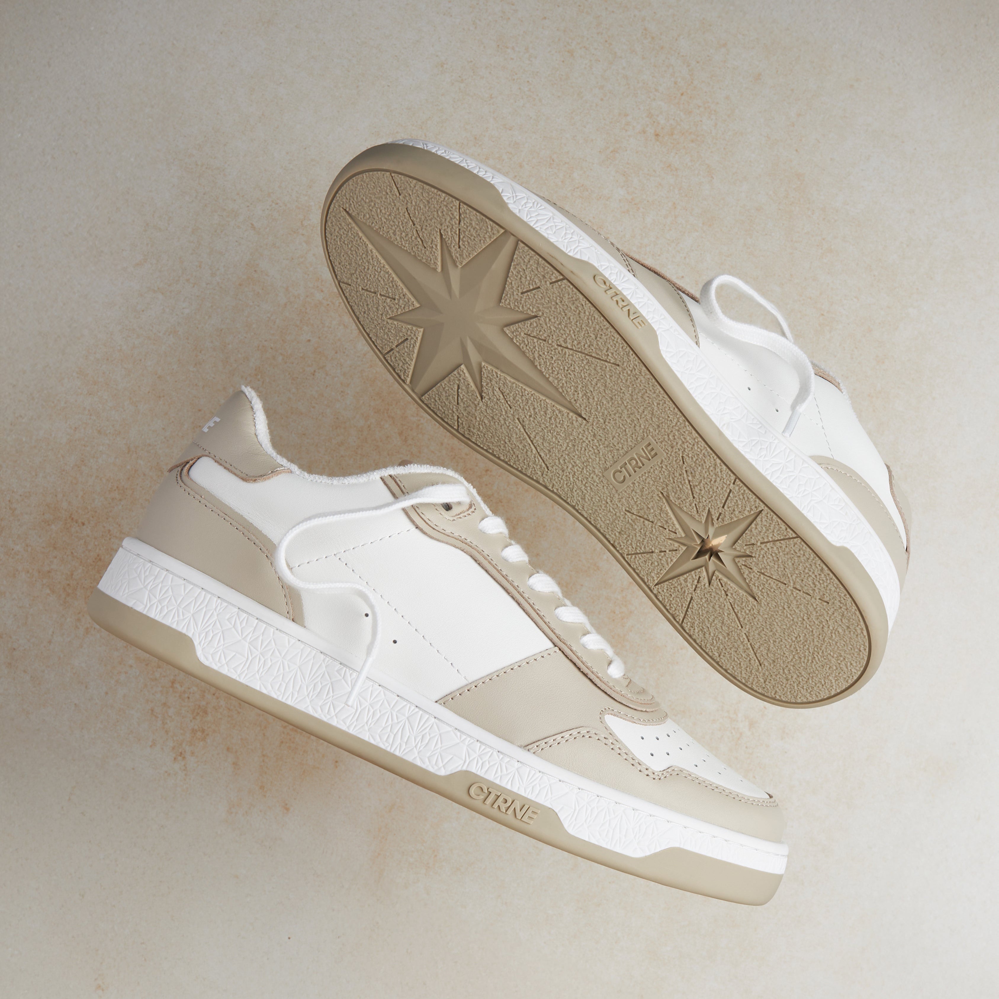 Orgonite Manifest Sneaker in White/Beige/Leather Ladies