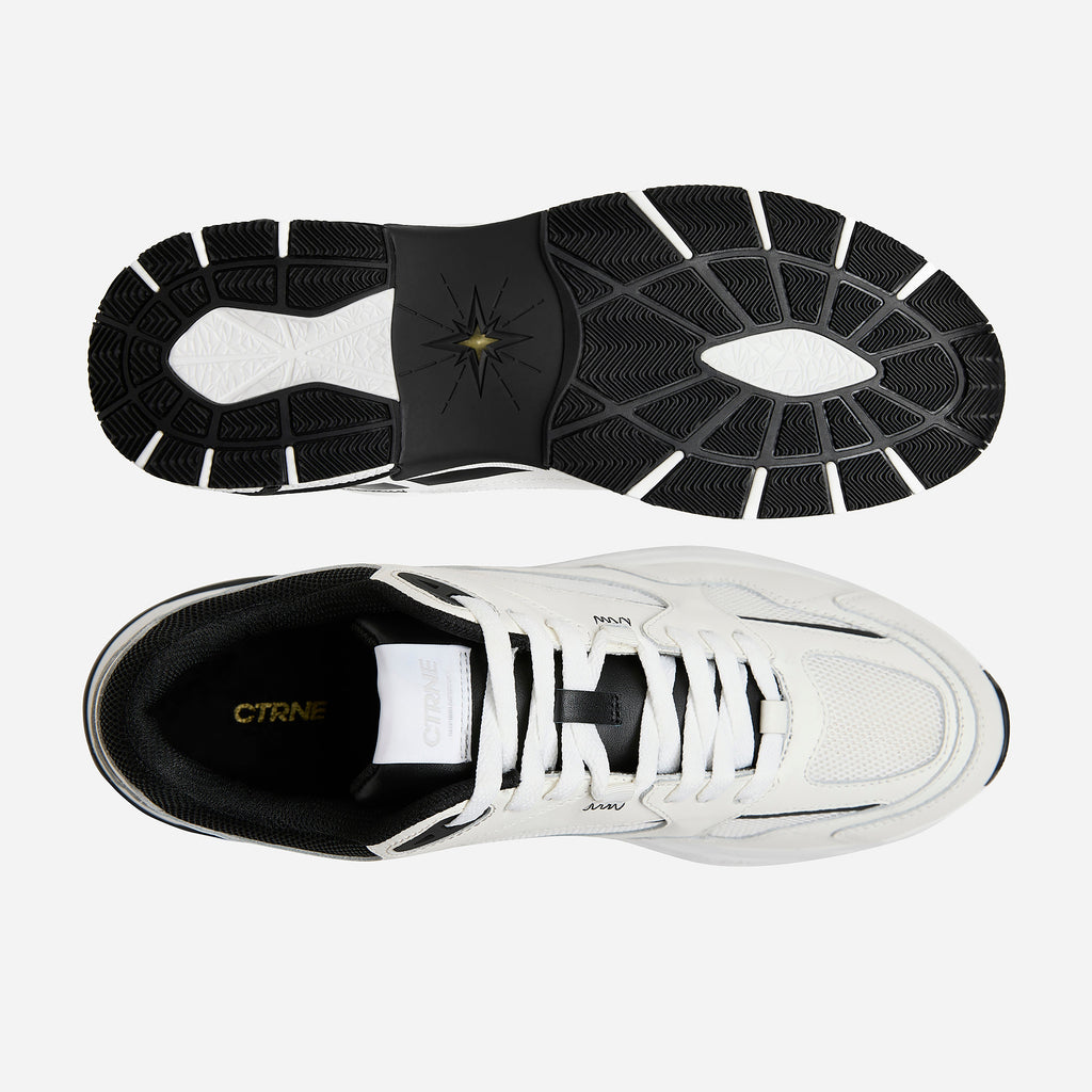 The Abundance Sneaker - White/Jet Black/Leather - Ladies