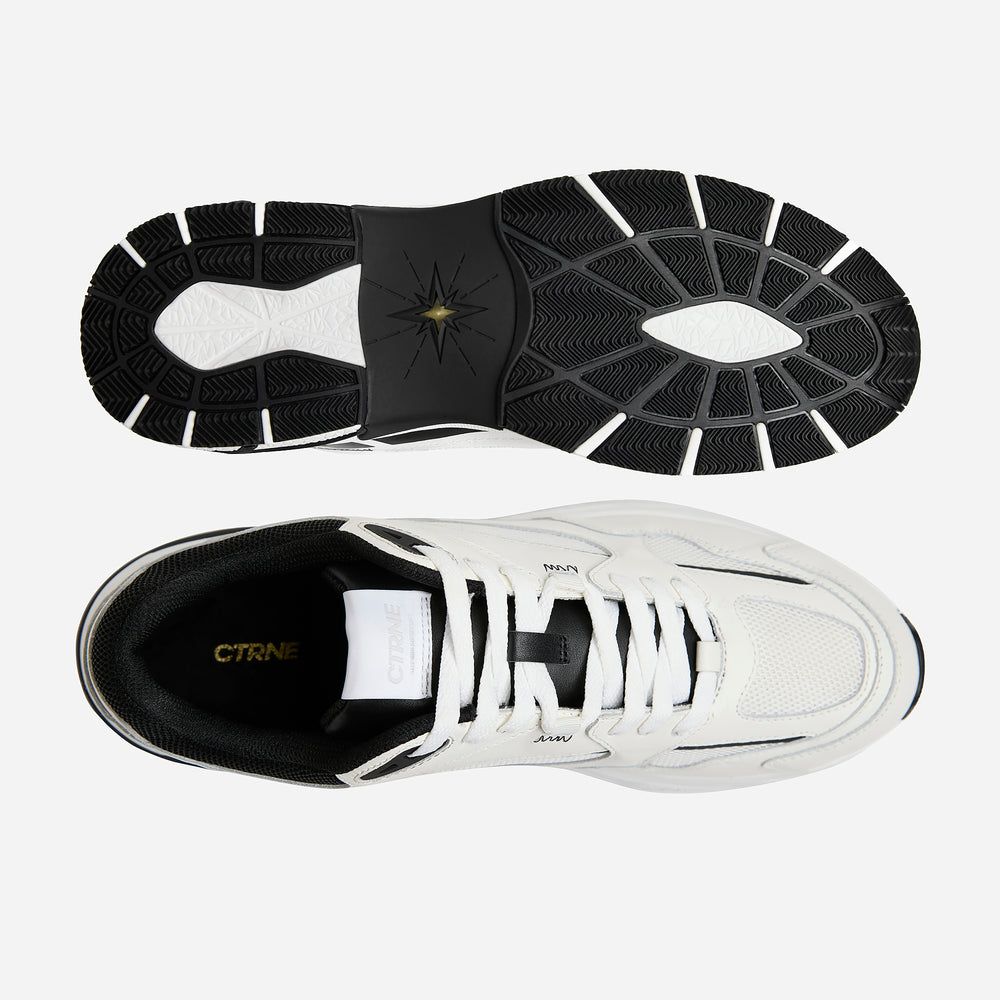 The Abundance Sneaker White/Jet Black/Leather