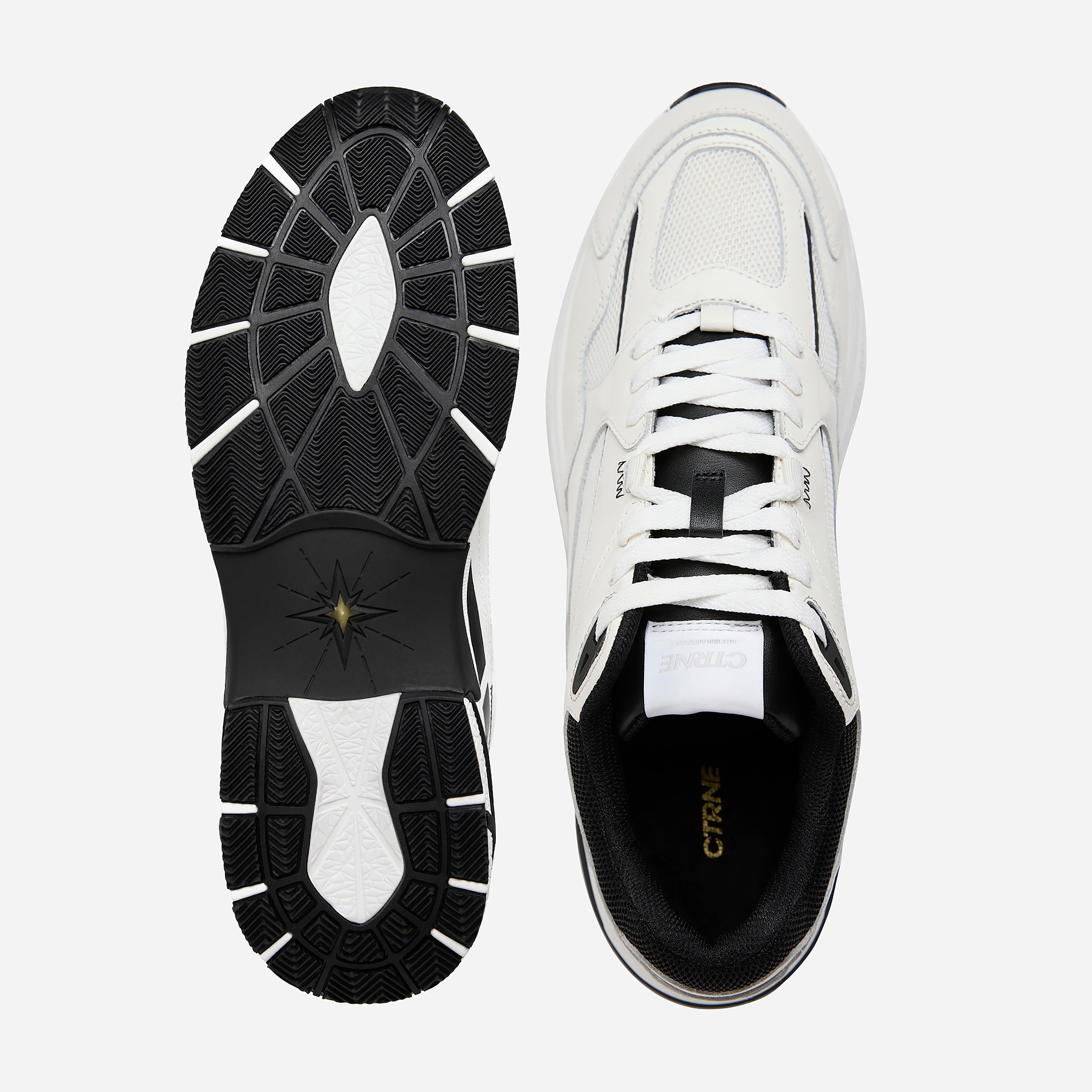 The Abundance Sneaker White/Jet Black/Leather