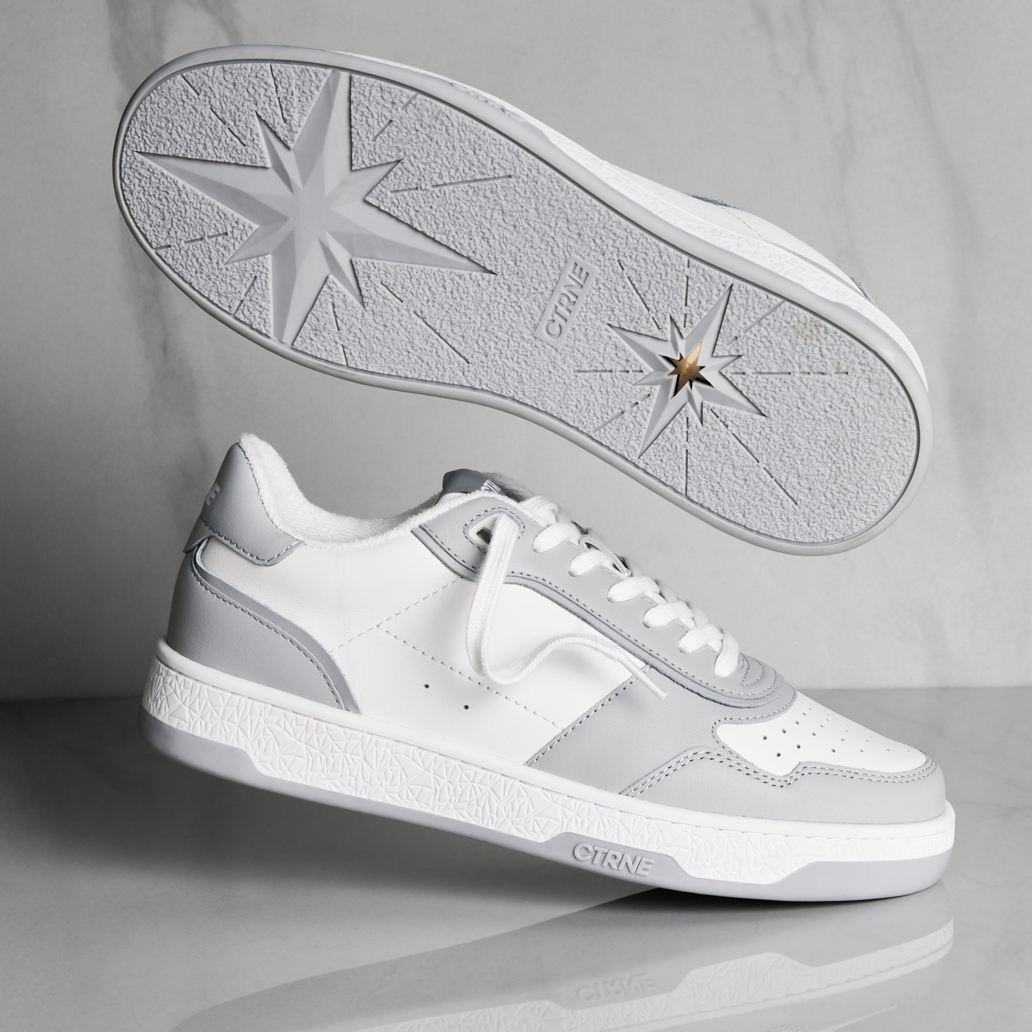 Orgonite Manifest Sneaker in White/Grey/Leather