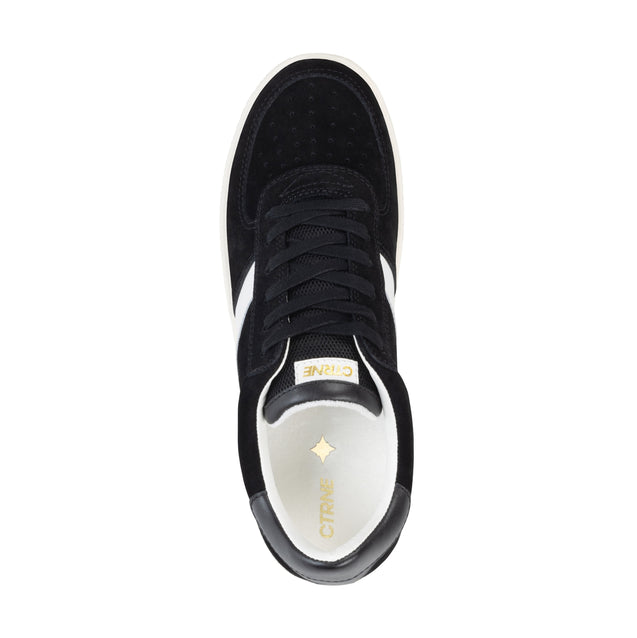 Geode Manifest Sneaker in Black/White/Suede