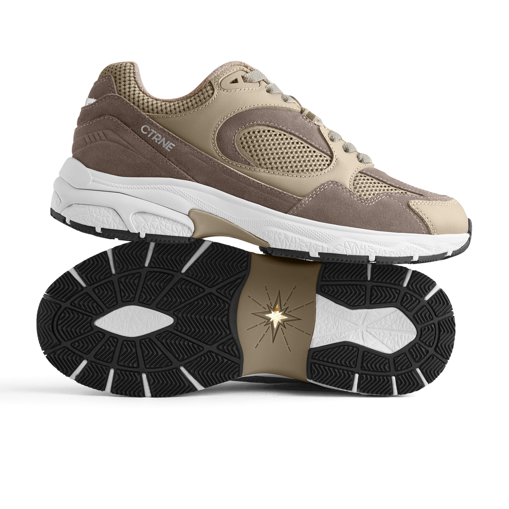 The Abundance Sneaker Brown/White/Suede Ladies