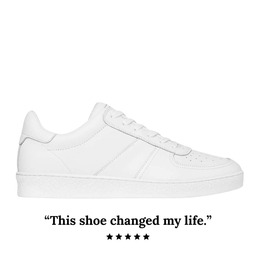 Geode Manifest Sneaker in White/Leather