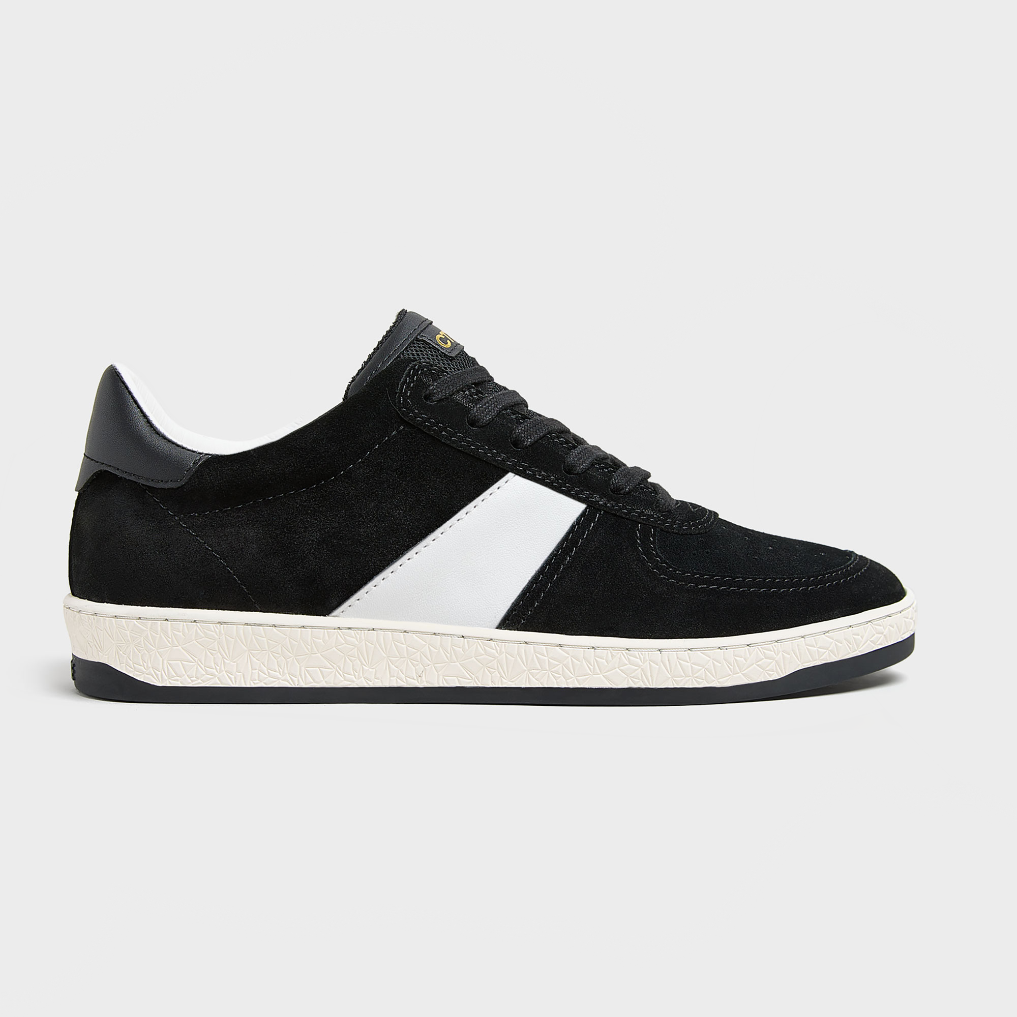 Geode Manifest Sneaker in Black/White/Suede