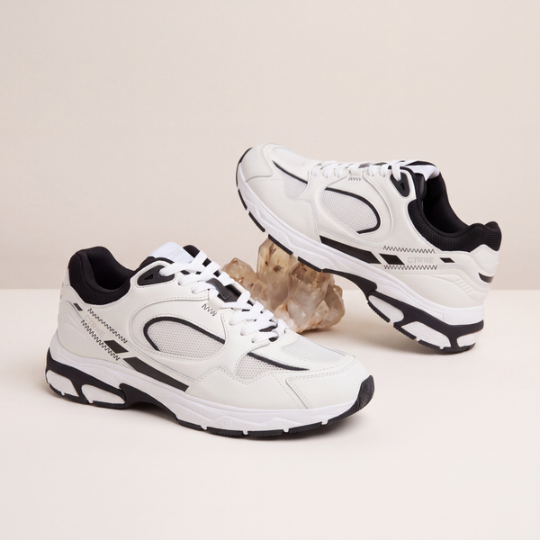 The Abundance Sneaker - White/Jet Black/Leather