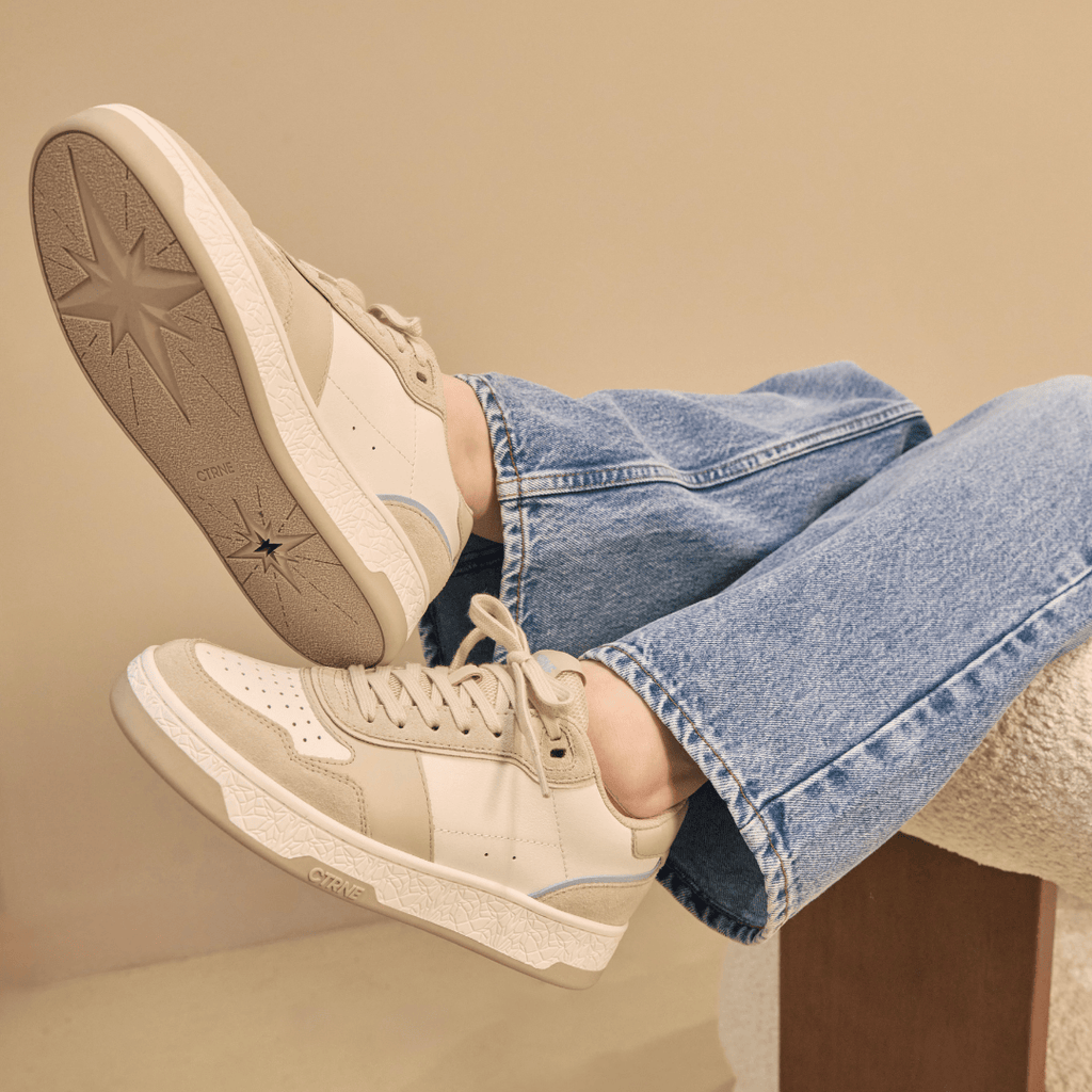 Orgonite Manifest Sneaker - Oatmilk/Sterling Blue/Leather - Ladies