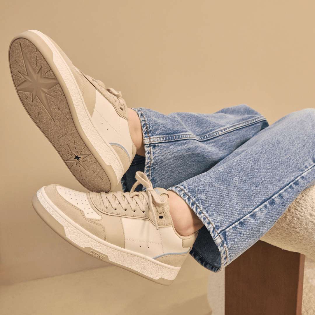 Orgonite Manifest Sneaker - Oatmilk/Sterling Blue/Leather - Ladies