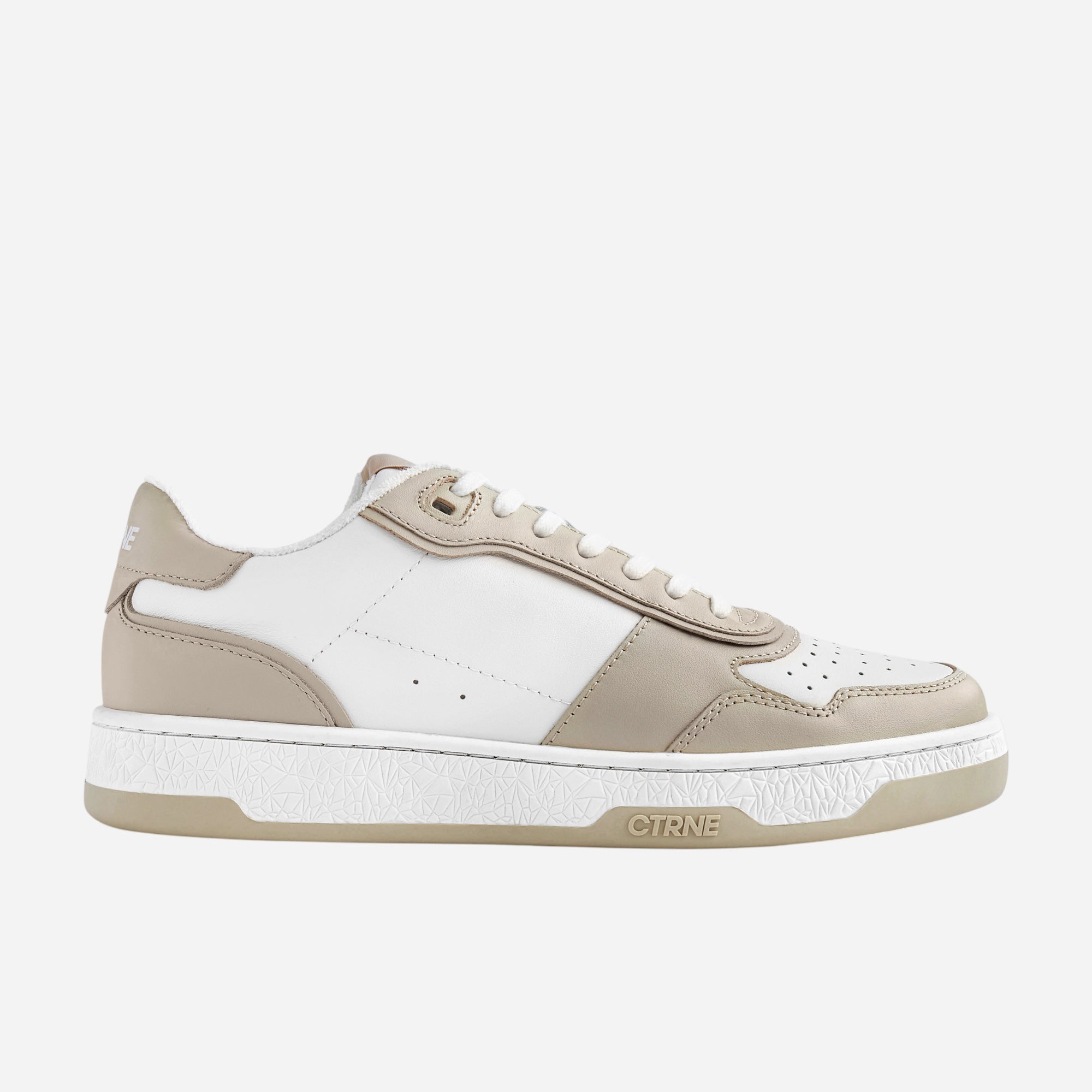 Orgonite Manifest Sneaker in White/Beige/Leather