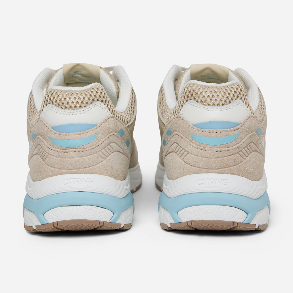 The Abundance Sneaker - Oatmilk/Sterling Blue/Leather