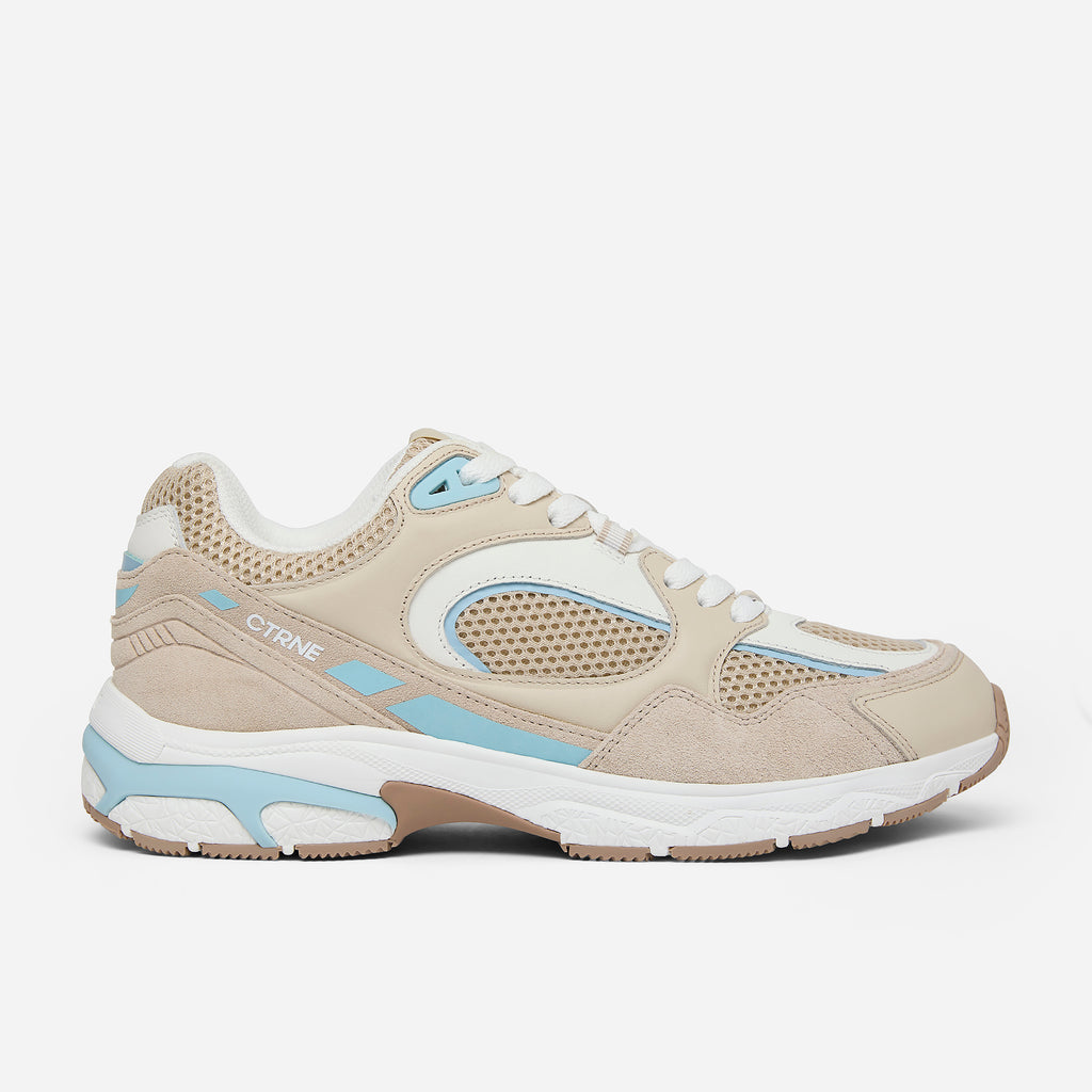The Abundance Sneaker - Oatmilk/Sterling Blue/Leather