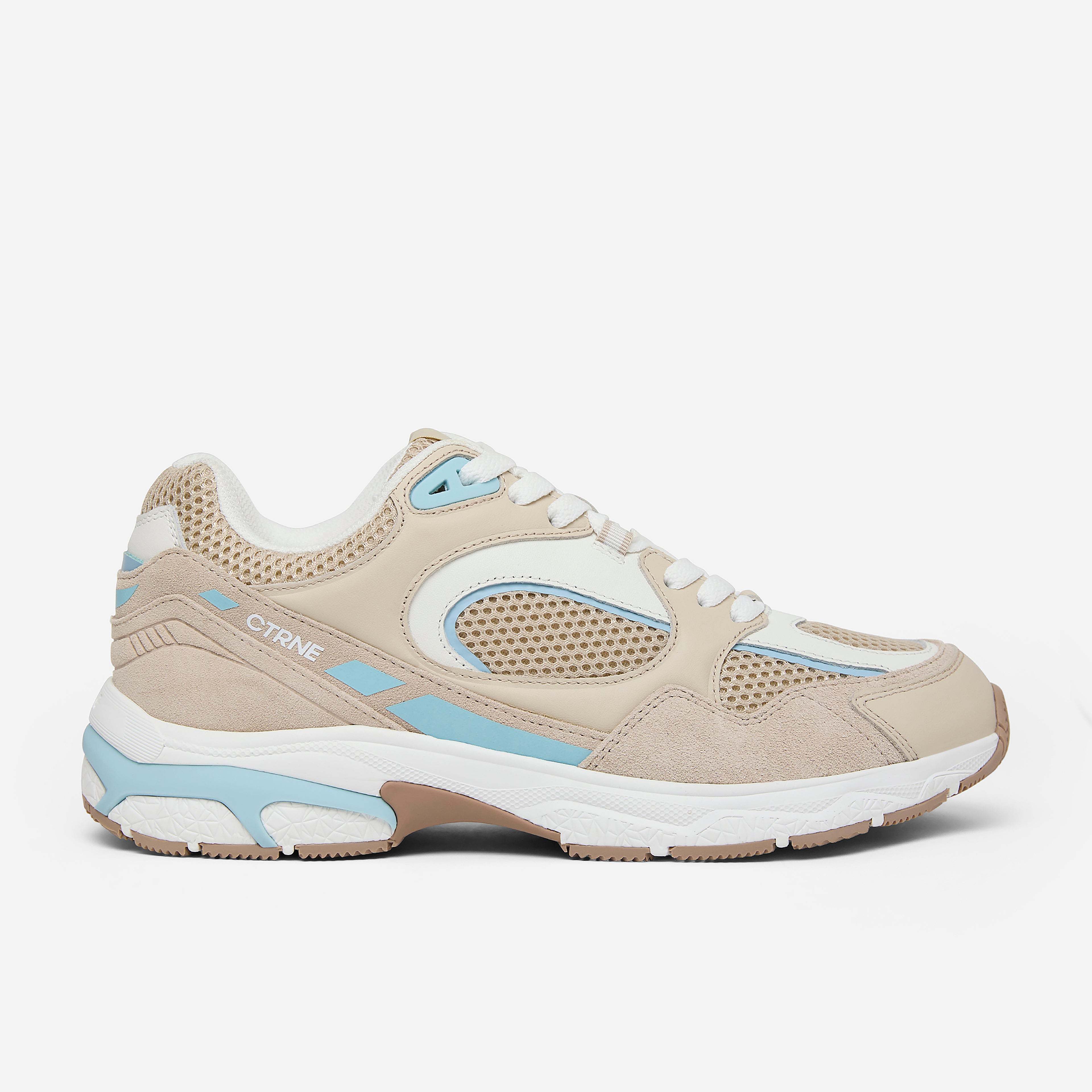 The Abundance Sneaker - Oatmilk/Sterling Blue/Leather