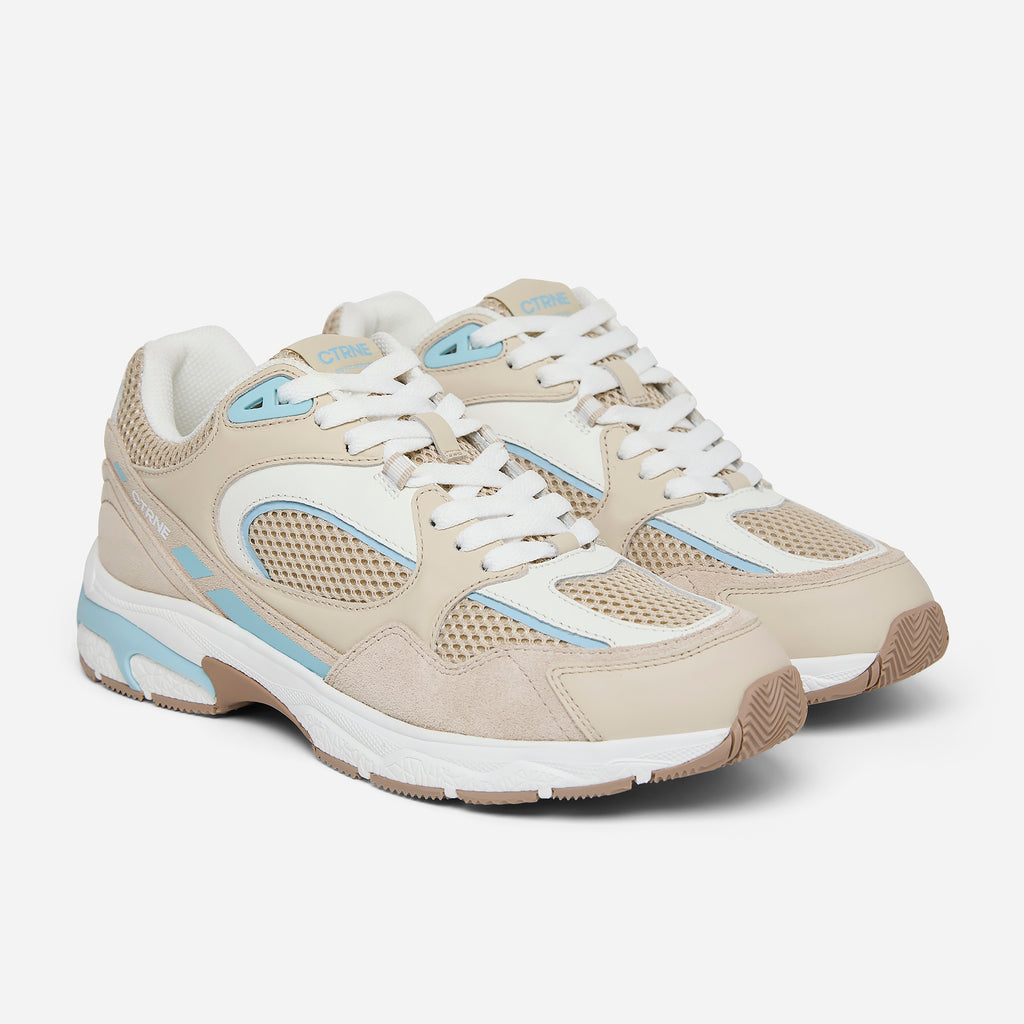 The Abundance Sneaker - Oatmilk/Sterling Blue/Leather