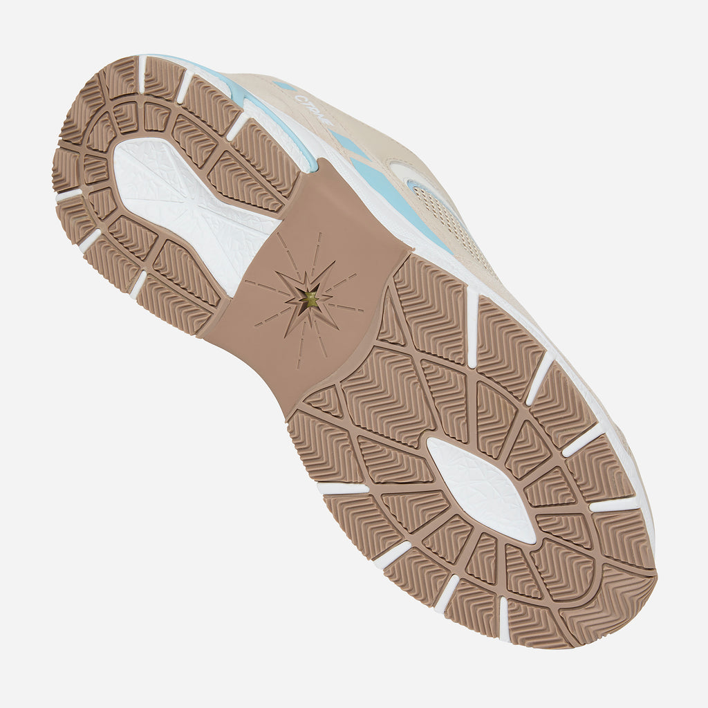 The Abundance Sneaker - Oatmilk/Sterling Blue/Leather