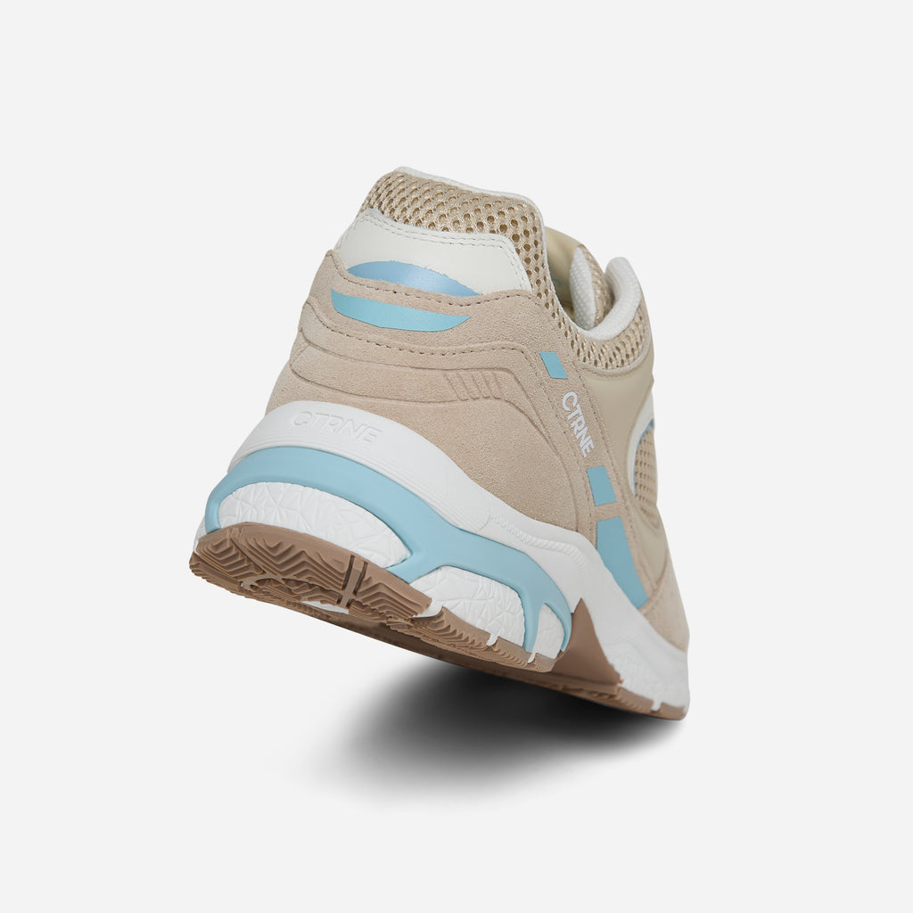The Abundance Sneaker - Oatmilk/Sterling Blue/Leather