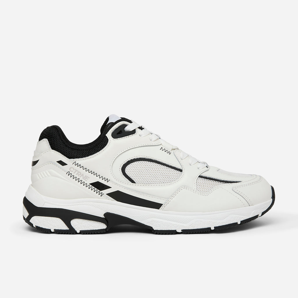 The Abundance Sneaker - White/Jet Black/Leather