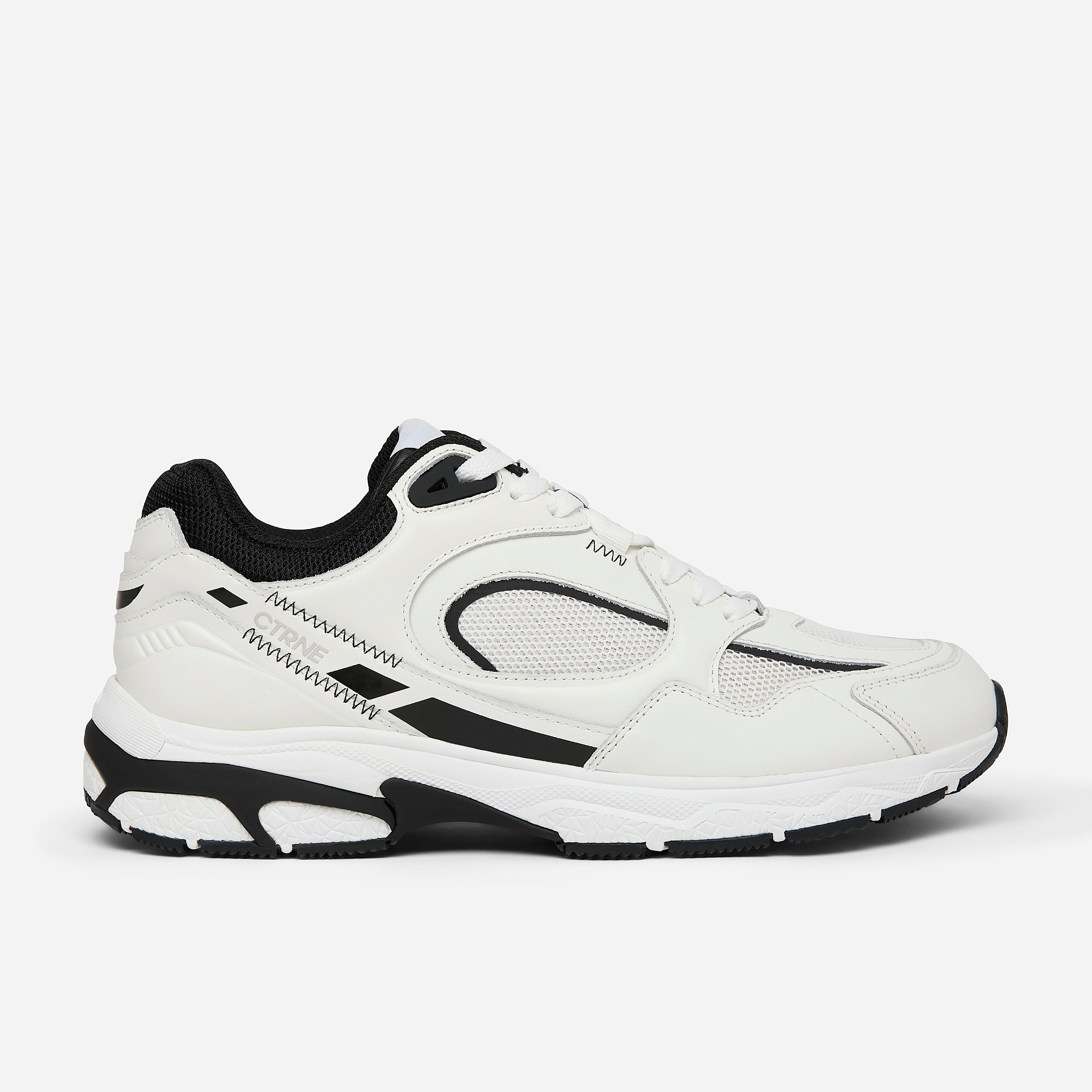 The Abundance Sneaker - White/Jet Black/Leather