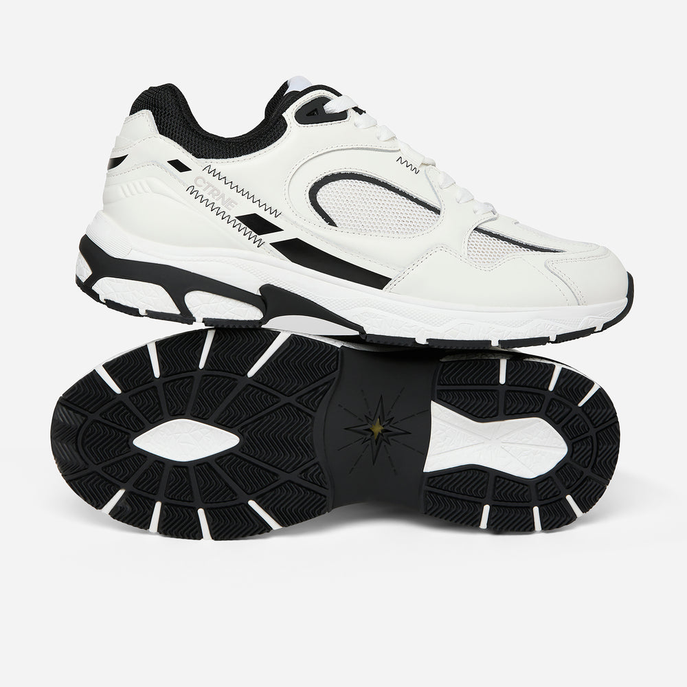 The Abundance Sneaker White/Jet Black/Leather