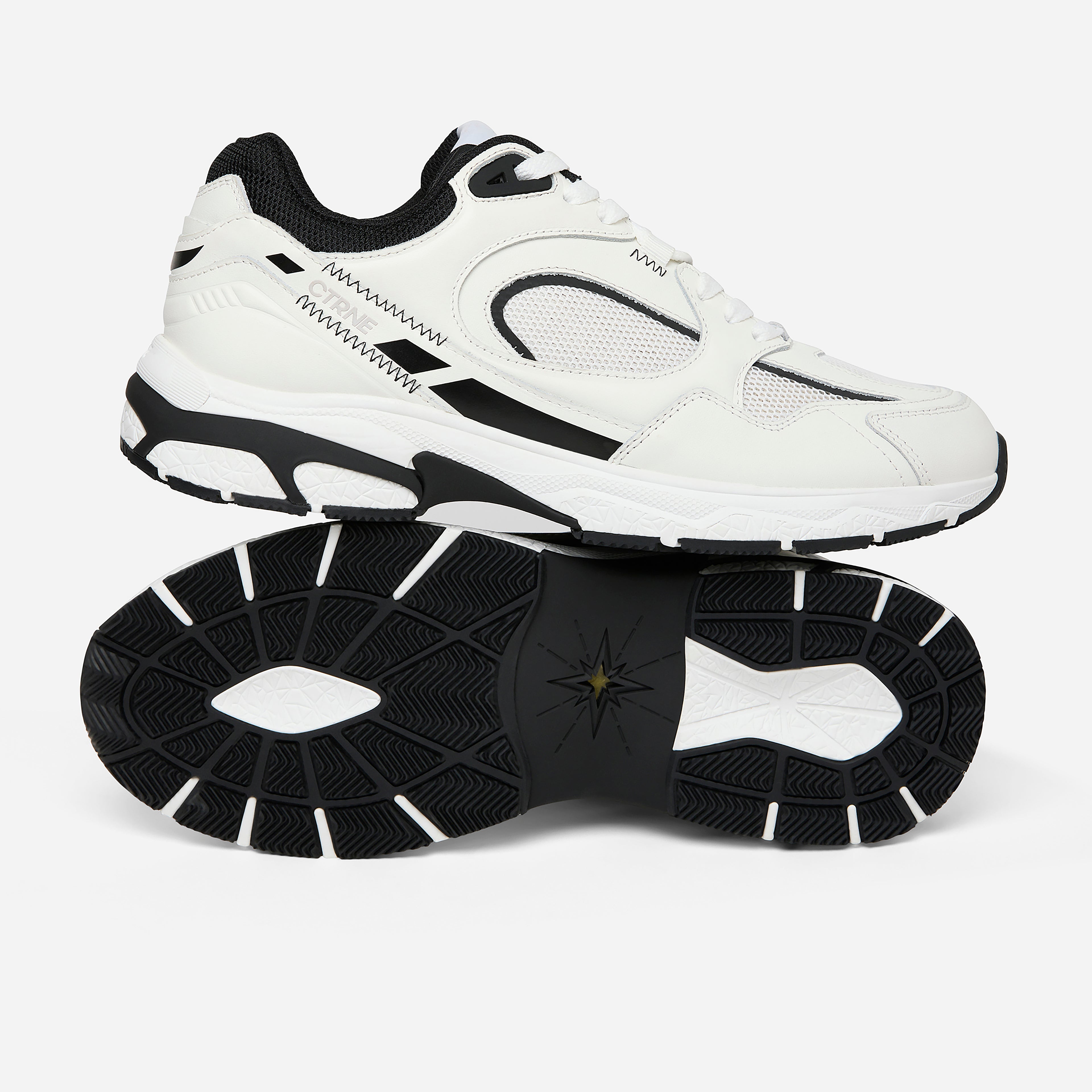 The Abundance Sneaker - White/Jet Black/Leather