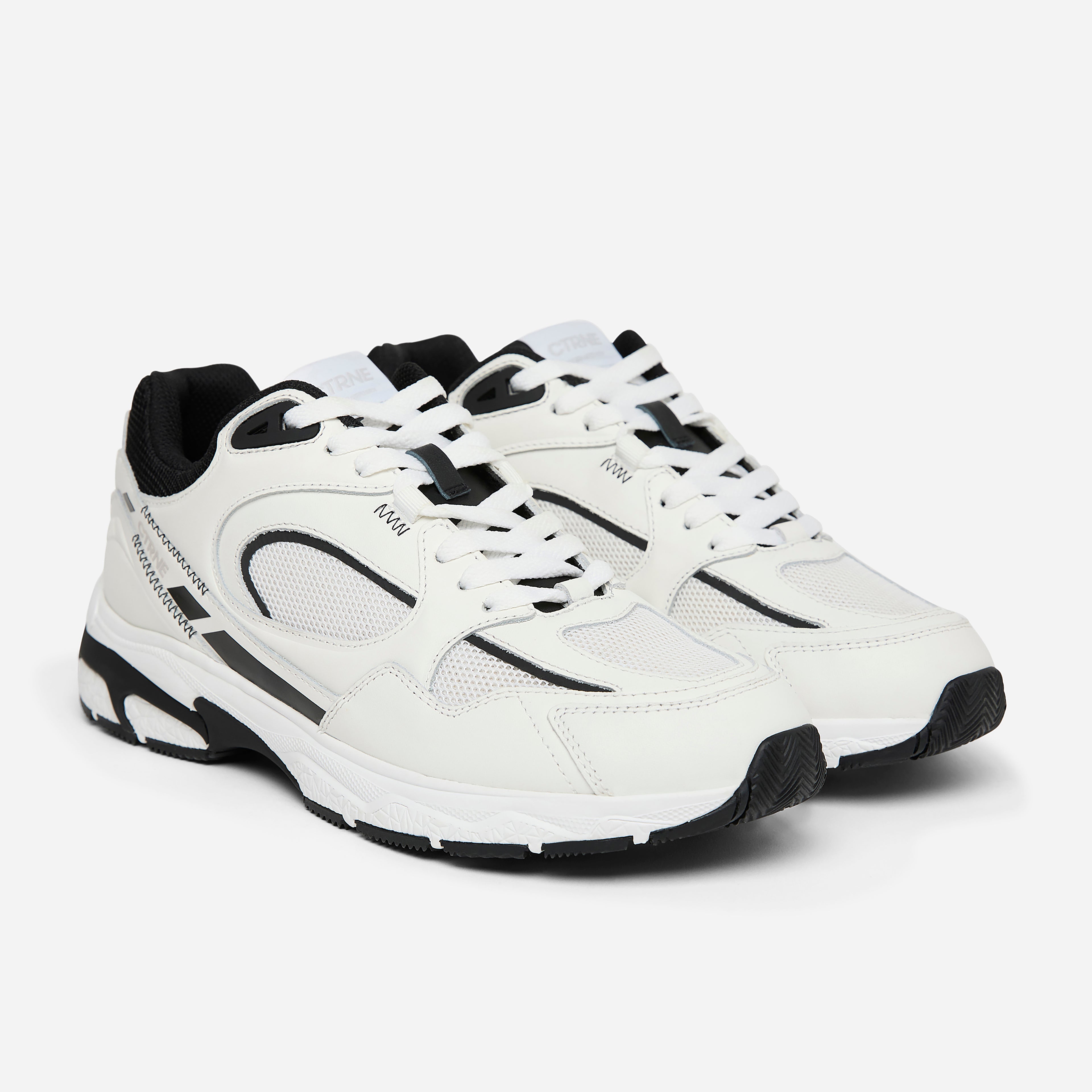 The Abundance Sneaker - White/Jet Black/Leather - Ladies