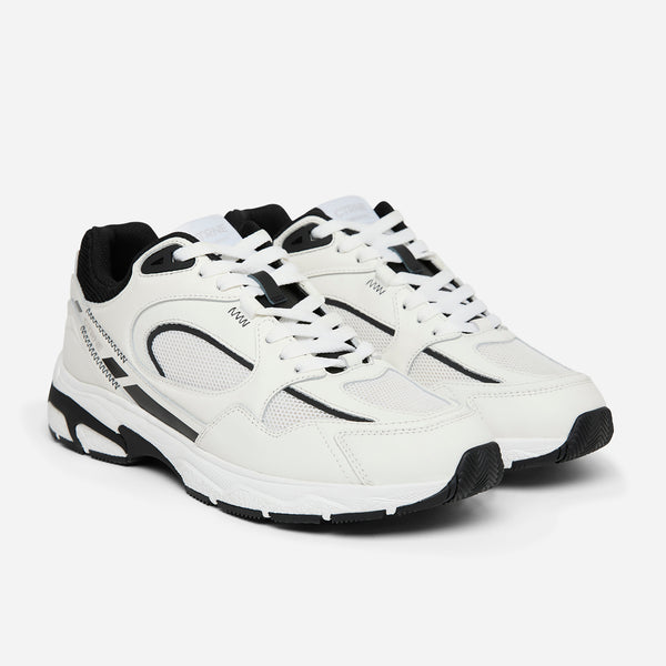 The Abundance Sneaker - White/Jet Black/Leather - Ladies
